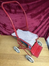 Cumfifolda Kinder Kleinkind Baby Puppenwagen Kinderwagen 50er 60er Jahre rot klappbar