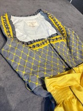 Ungetragenes Grau Gelb KRÜGER DIRNDL, Gr:34 mit Strass besetzt