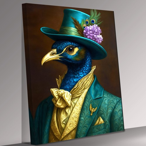 Pfau elegant gekleidet