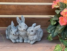 Steinfigur 3 Hasen Hase