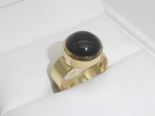 585 gold ring - gold, cabochon