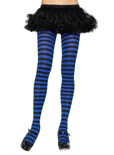 Ringelstrumpfhose schwarz blau - ringelstrumpfhose, schwarz-blau