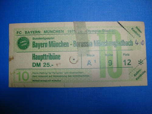 Ticket fc bayern - 75/76,