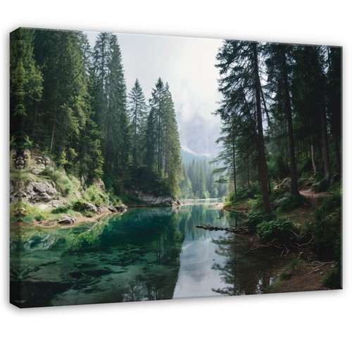 Leinwand wald natur see - leinwand,