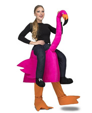 Darauf Reiten Erwachsene Flamingo Kostüm Vogel Herren Damen Tier Unisex Stag Do