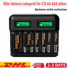 8 Slot Universal Akku Ladegerät für AA AAA C D Ni-MH Ni-CD LCD Batterieladegerät