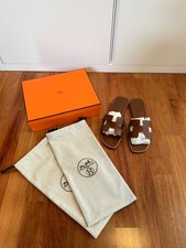 Original Hermes Oran Sandalen Gold (Beige / Braun) Gr. 40,5