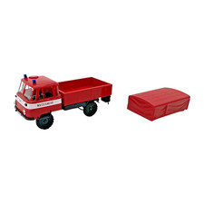 1:87 Busch IFA Robur LO 2002 Rot Feuerwehr - Koffer Wasserwehr DDR H0 Modellauto