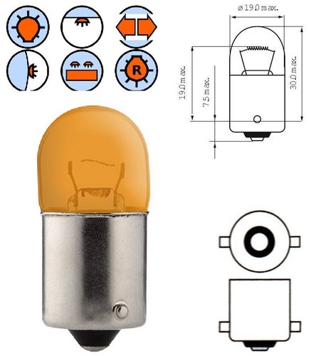 12v 10w ba15s orange - ba15s,