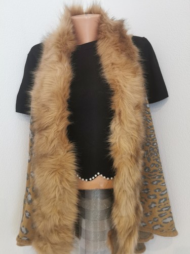Leoparden weste mit - leoparden-weste, kunstfell
