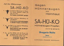 DRESDEN, Prospekt 1940, Lingner-Werke SA-HÜ-KO Hühneraugen-Tropfen