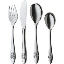 SILIT Pezzy Kinderbesteck-Set 4-teilig • Crominox® Edelstahl • Lustige Bär-Motiv