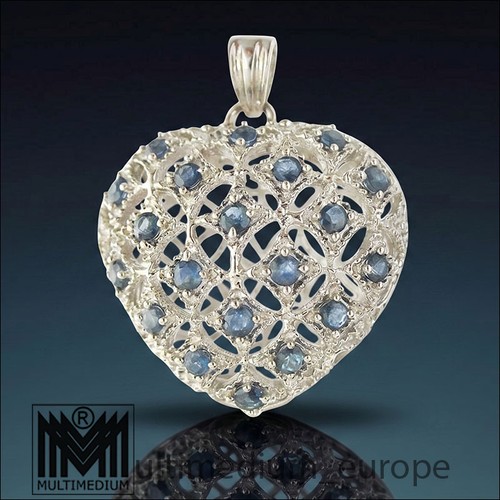 Großer silber saphir herz - großer,