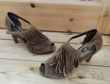 Pumps, 36,5, 37, Graceland, braun Wild Leder Optik, Peep Toe, Sommer, Goa, Boho