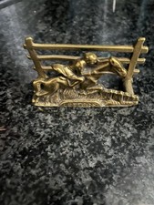 Messing Briefhalter Motiv Pferd Briefständer für Schreibtisch Serviettenständer