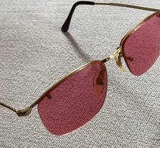 Pornobrille – Rosa Gläser – Goldfarbenes Gestell – Fasching Karneval JGA Flieger