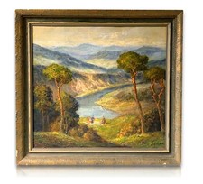 Wolfgang Heinz Unger *1929 - Wanderrast - Öl auf Holzplatte - gerahmt - signiert