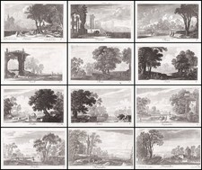 12 Monaten months Serie Kupferstiche engravings gravure Perelle 1700