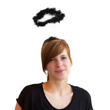 Haarreif mit Heiligenschein aus Marabufedern für Engel Fasching Karneval