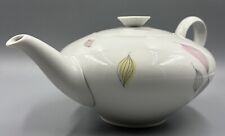 Rosenthal KPM Krister Rheinpfalz Porzellan Tee Kanne flach Weiß Blätter