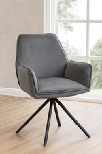 Esszimmerstuhl Samt dunkelgrau