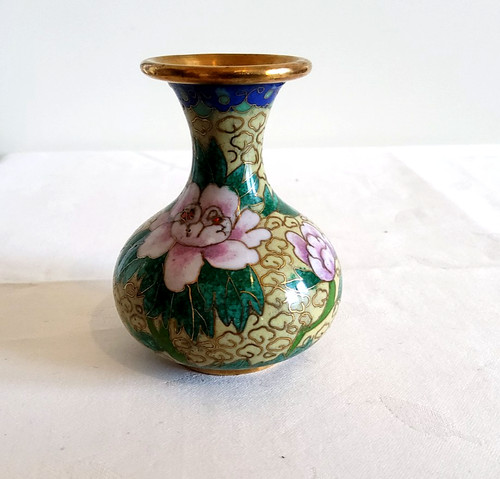 Vintage cloisonné mini vase - cloisonné,