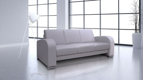 Hellgraues echtleder sofa - 3, er