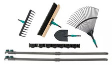 PFLANZENFREUND Rechen- & Schaufel- Garten-Set 7tlg.  Mit Wandhalterung