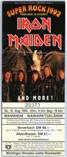 Iron Maiden Ticket 1992 - From Here To Eternity Tour - Mannheim - Konzert Karte