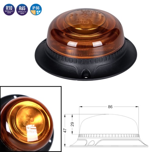 Led mini rundumleuchte 12v - led, 24v