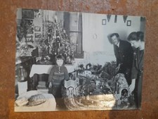 Altes Fotos Modelleisenbahn Eisenbahn Lok Weihnachten s/w alt antik RAR SELTEN !