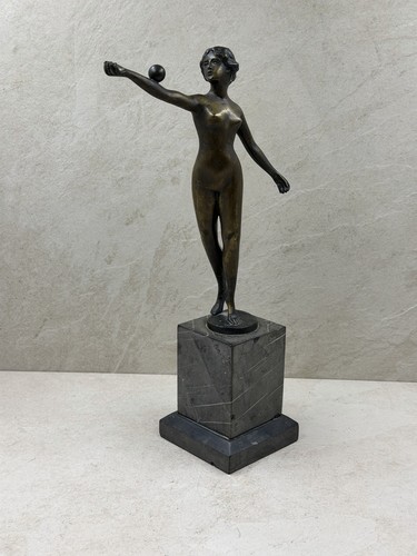 Jugendstil bronzefigur nude - bronzefigur,