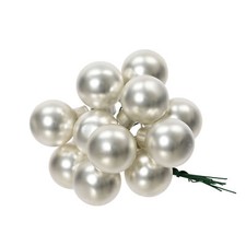 12 Glaskugeln am Draht 2,5cm Weihnachtskugeln Spiegelbeeren matt - kleine Dekoku