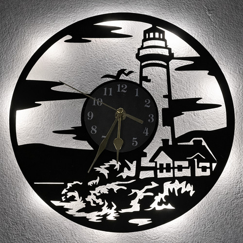 Wanduhr aus vinyl schallplatte - wanduhr,