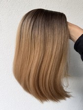 Perücke Bob Glatt dunkel