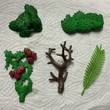 Playmobil Zubehör|5x Grün/Schranke/Ast/Farn/Blumenkasten/Baumkrone| Wald
