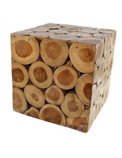Teak Holz Hocker Massiv