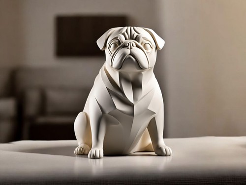 Minimalistische mops skulptur - minimalistische, mops-skulptur