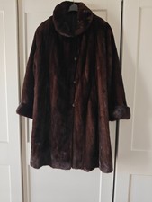 DUPLEX Nerzfell schwarz & braun, Handarbeit, Größe L