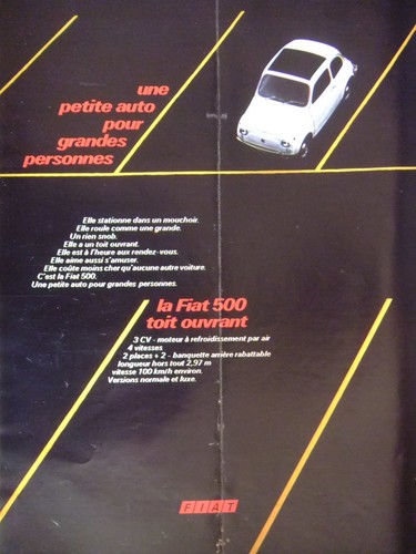 Werbung fiat 500 dach - werbung, Öffnet