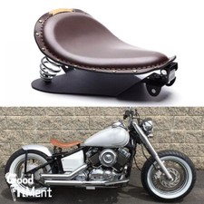 Für Yamaha V-Star XVS 650 1100 Bobber Motorrad Braun Leder Solo Sitz Grundplatte