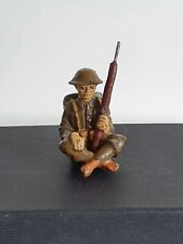 Elastolin Lineol Soldat Pionier sitzend Ponton Boot England Militär II. WK Masse