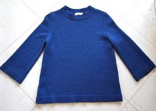 Maerz Damen Pullover Pulli  Gr 36 38 M Alpaka Wolle dunkelblau März 3/4 Arm