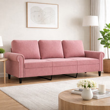 3-Sitzer Sofa Samt Rosa Couch