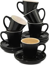 6 Espressotassen Set Schwarz