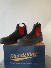 BLUNDSTONE Chelsea Boots PREMIUM LEDER Reitstiefel ROT schwarz BICOLOR 42 43 9