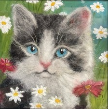 „Katze Im Garten“ 20x20