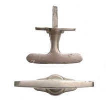 Fensterolive Bauhaus 1920er alt vernickelt Fenstergriff 78/45/43