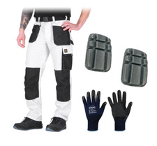 Arbeitshose Malerhose weiß Bundhose inkl Kniepolster Arbeitskleidung