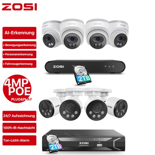 Zosi 8ch 2tb nvr 4mp - 8ch,